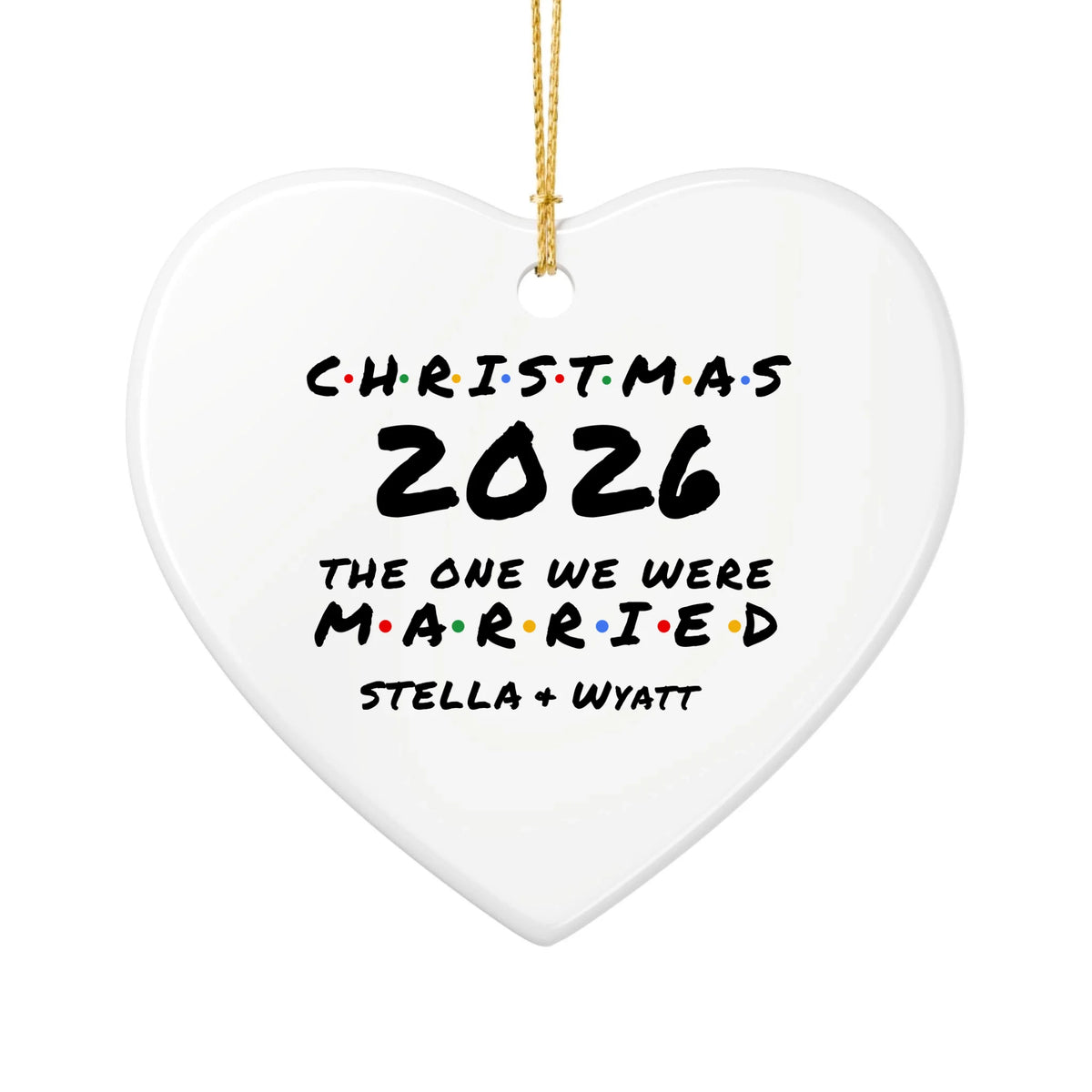 Personalized The One We Were Married Christmas Ornament | Ceramic Heart Ornament | The Crafted Gift