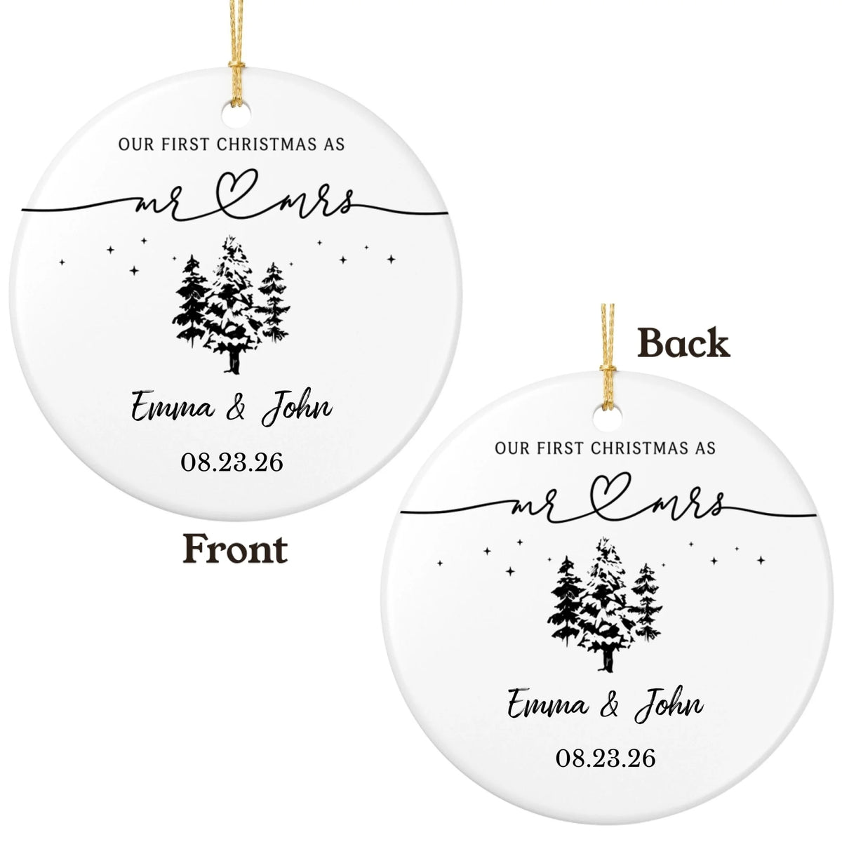 Front and Back Ornament Mockup