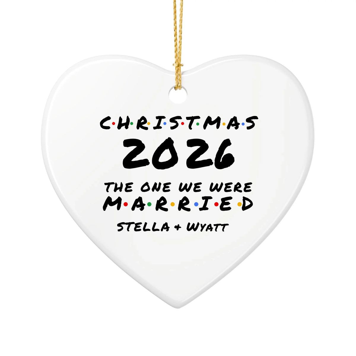 Personalized The One We Were Married Christmas Ornament | Ceramic Heart Ornament | The Crafted Gift