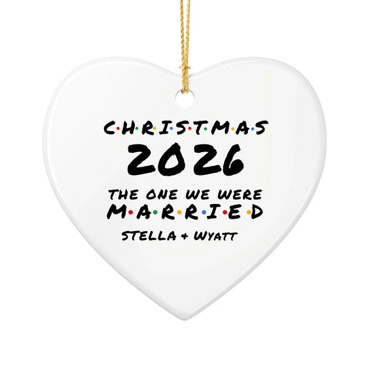 Personalized The One We Were Married Christmas Ornament | Ceramic Heart Ornament | The Crafted Gift