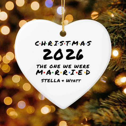 Personalized The One We Were Married Christmas Ornament | Ceramic Heart Ornament | The Crafted Gift