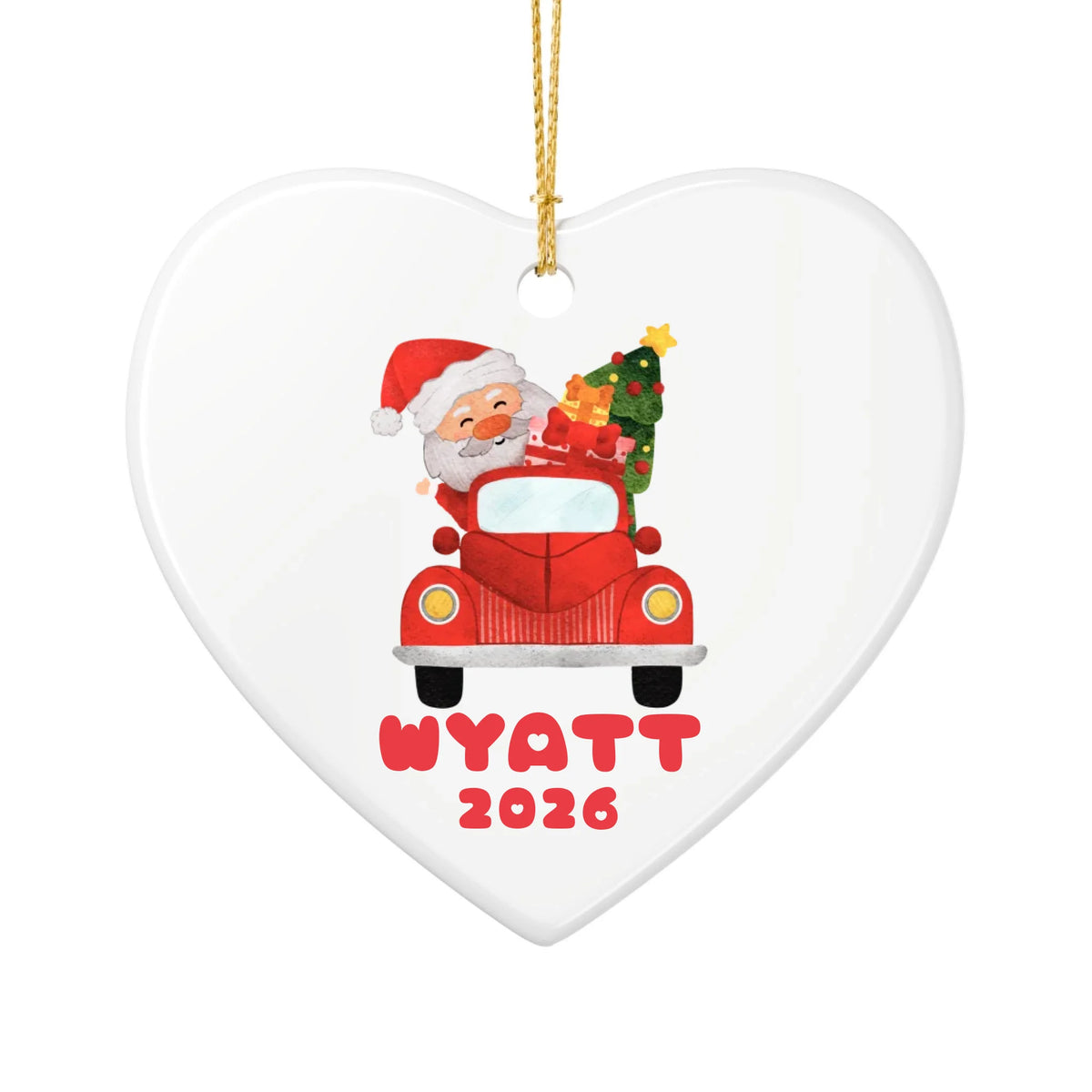 Personalized Baby's First Christmas Ornament | Ceramic Heart Ornament Design 3 | The Crafted Gift
