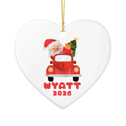 Personalized Baby's First Christmas Ornament | Ceramic Heart Ornament Design 3 | The Crafted Gift