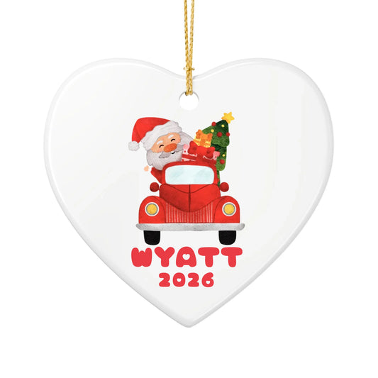 Personalized Baby's First Christmas Ornament | Ceramic Heart Ornament Design 3 | The Crafted Gift