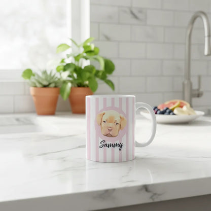 Personalized Watercolor Dog Face Cutout Mug