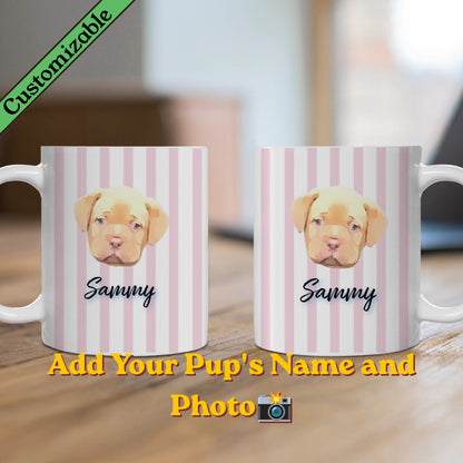 Personalized Watercolor Dog Face Cutout Mug